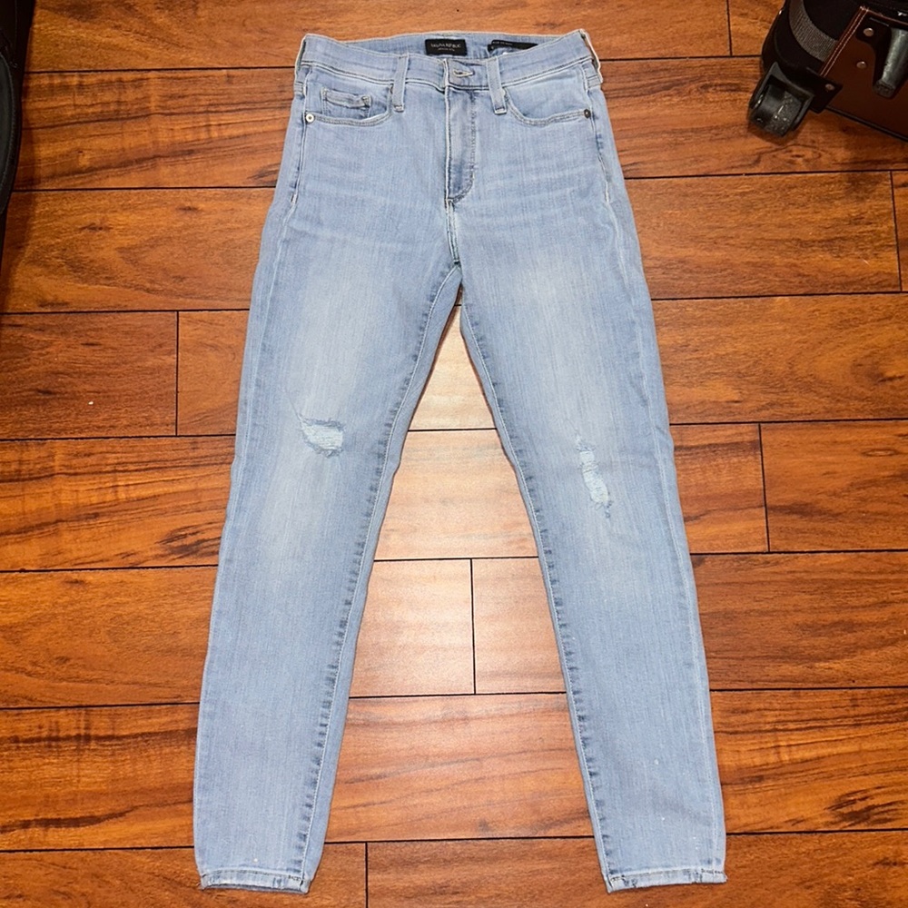 Banana Republic Distressed Mid Rise Skinny Jeans